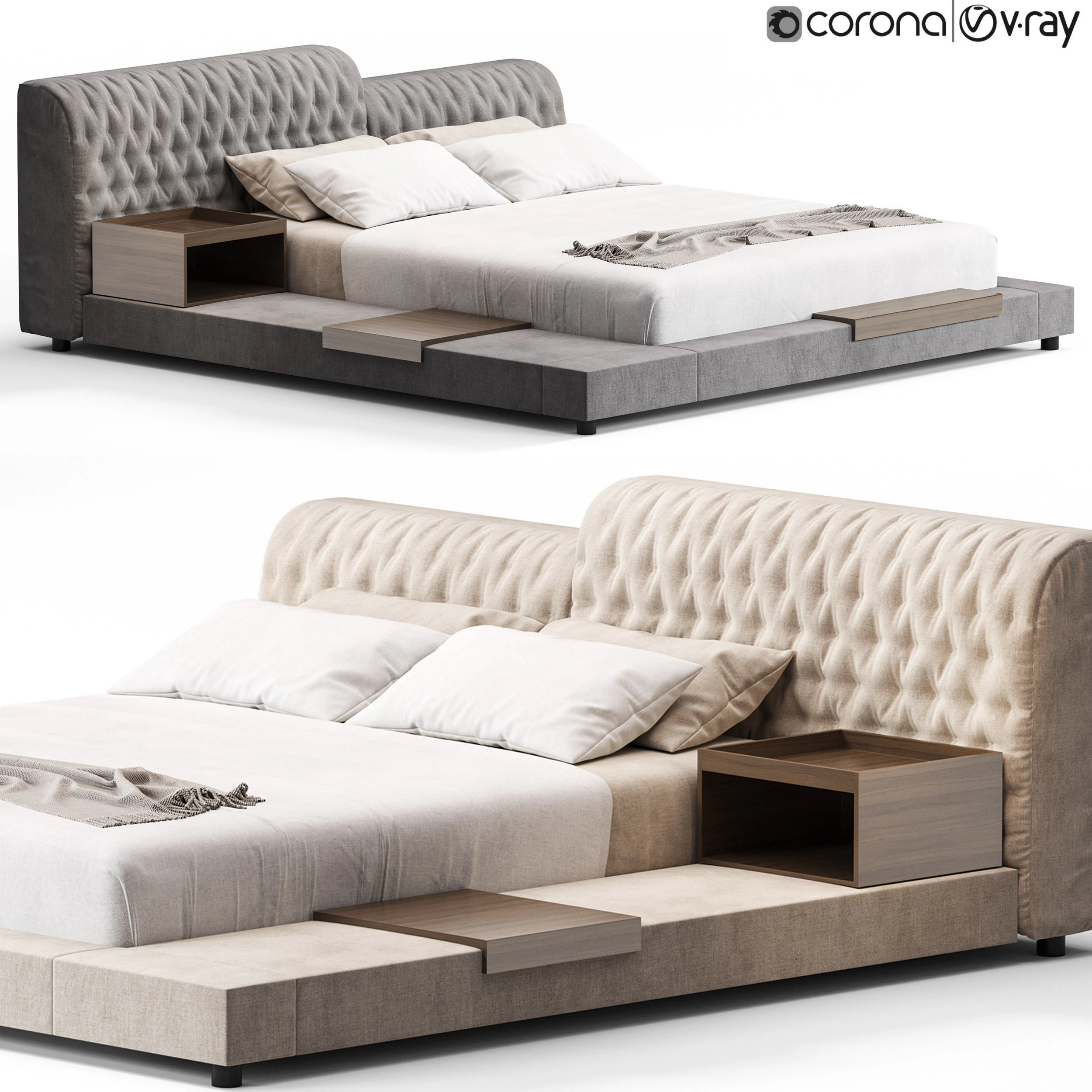 Frigerio Miller Bed 3D Model .c4d .max .obj .3ds .fbx .stl .blend