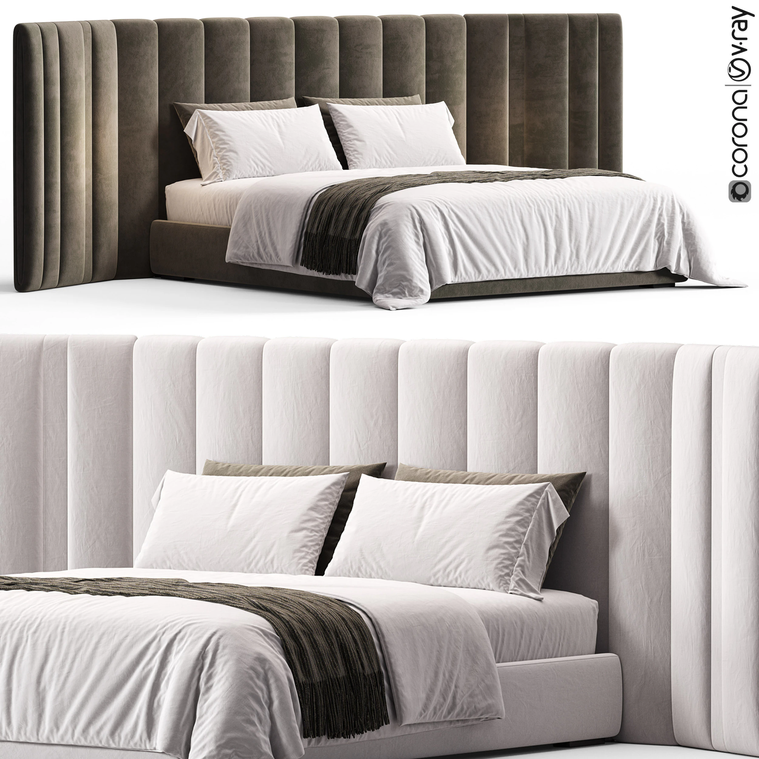 Gallotti Radice Yuki Bed 3D Model .c4d .max .obj .3ds .fbx .stl .blend 