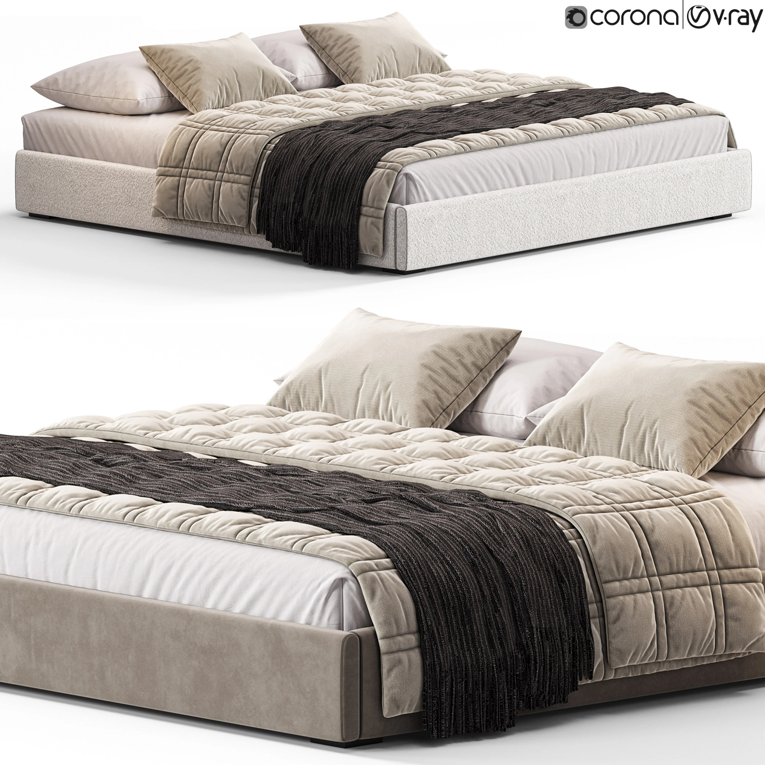 Cama Meridiani Derek Modelo 3D .c4d .max .obj .3ds .fbx .stl .blend 