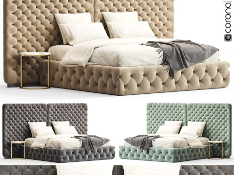 Meridiani Tuyo hoofdbordbed 3D Model