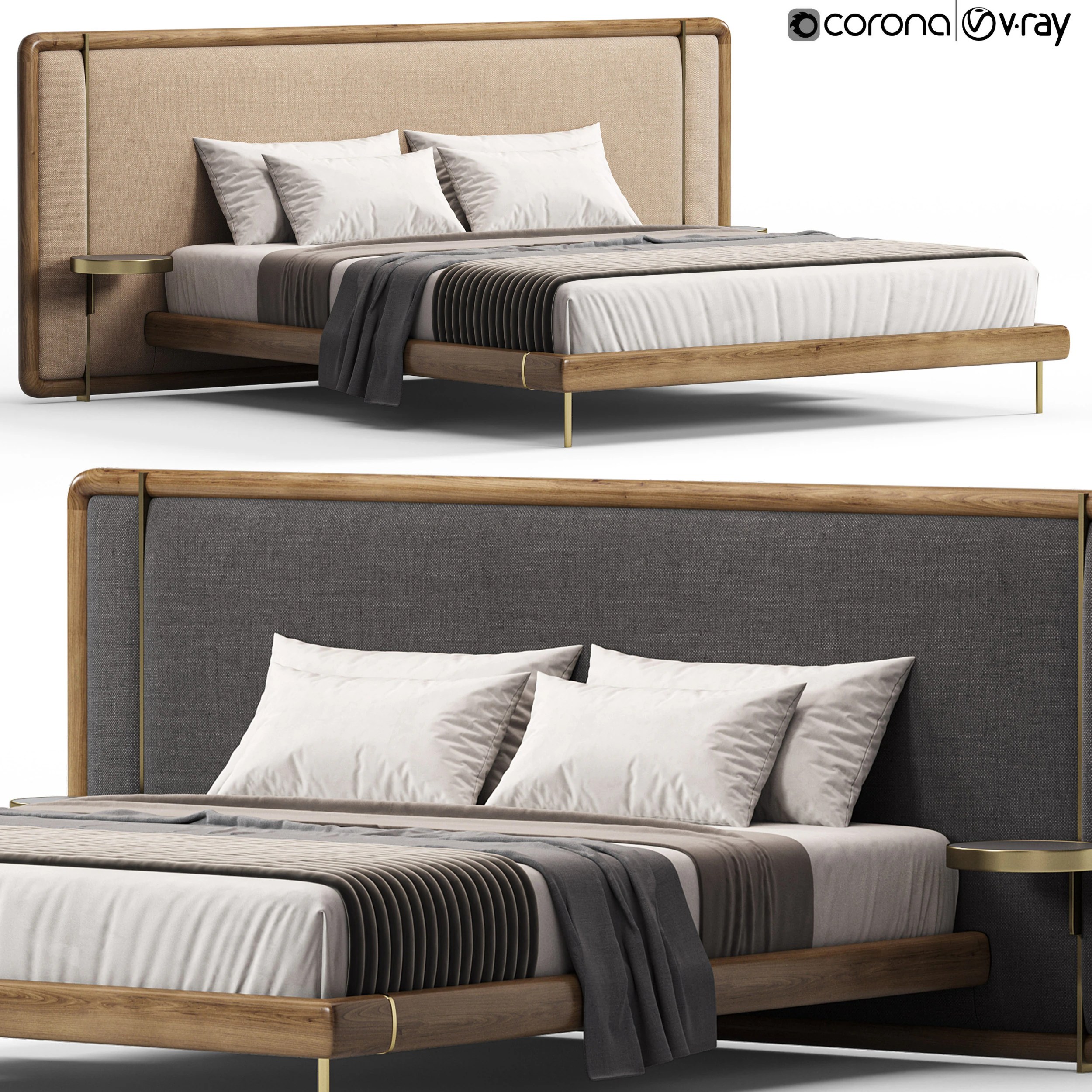 Porada Kilian Bed 3D Model .c4d .max .obj .3ds .fbx .stl .blend 