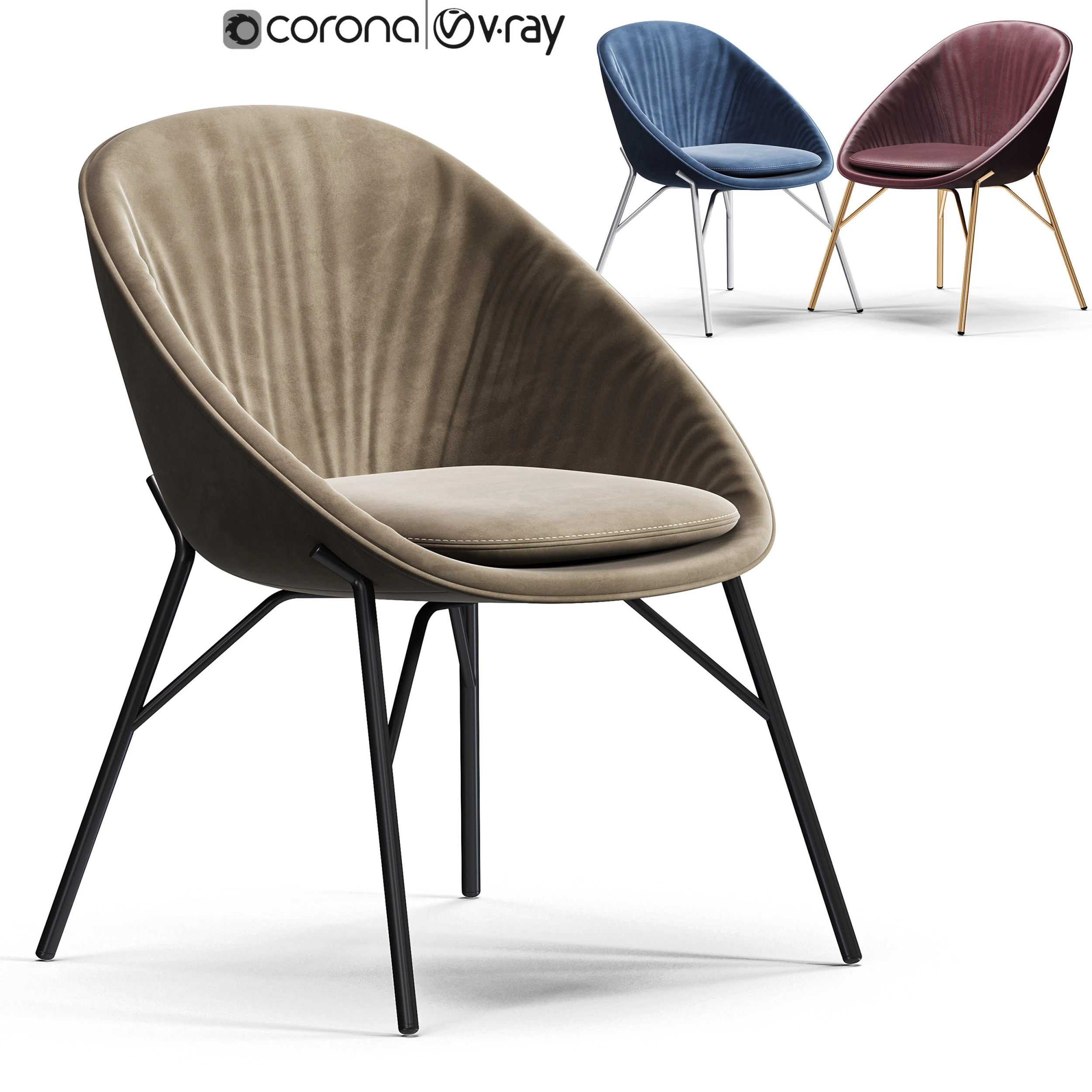 Calligaris Lilly Chair 3D Model .c4d .max .obj .3ds .fbx .stl .blend 