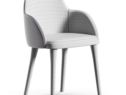 CB2 Giulia Grey Velvet Dining Armchair 3D Модель