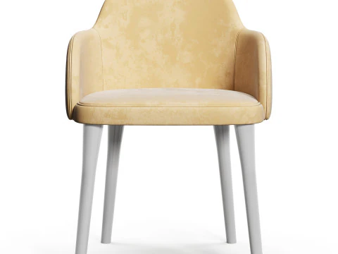 CB2 Giulia Grey Velvet Dining Armchair 3D Model