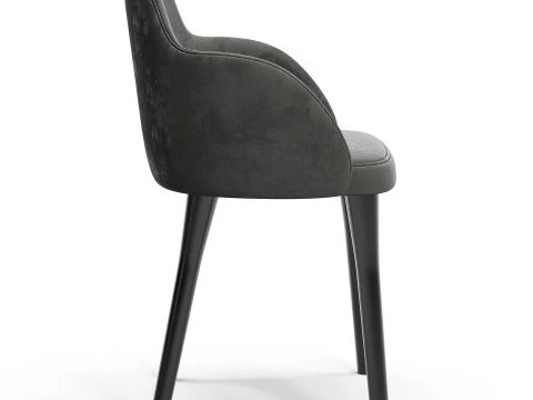 CB2 Giulia Grey Velvet Dining Armchair 3D Model