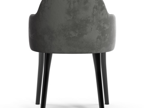 CB2 Giulia Grey Velvet Dining Armchair 3D Модель