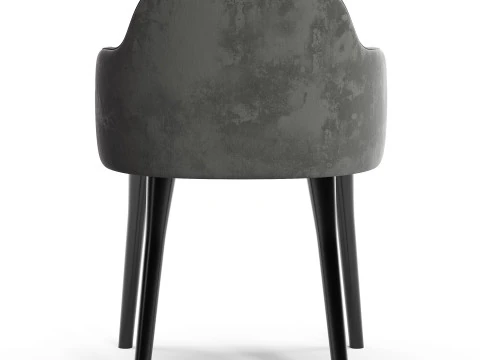 CB2 Giulia Grey Velvet Dining Armchair 3D Model