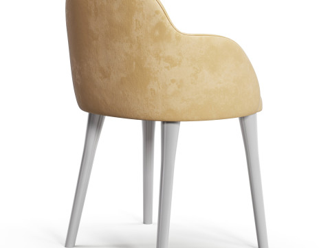 CB2 Giulia Grey Velvet Dining Armchair 3D Модель