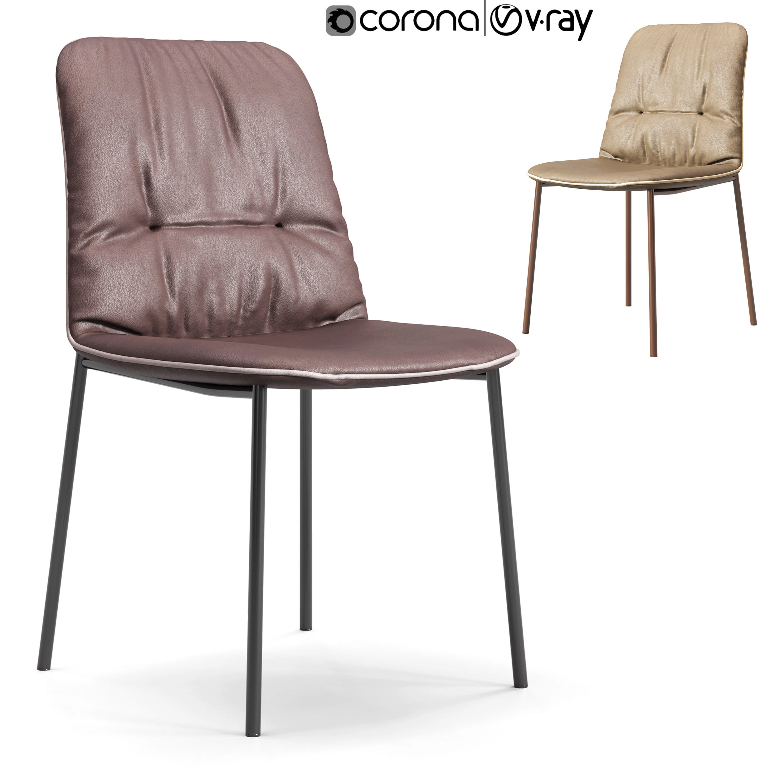 Cadeira estofada Diotti Betta Modelo 3D .c4d .max .obj .3ds .fbx .stl .blend 
