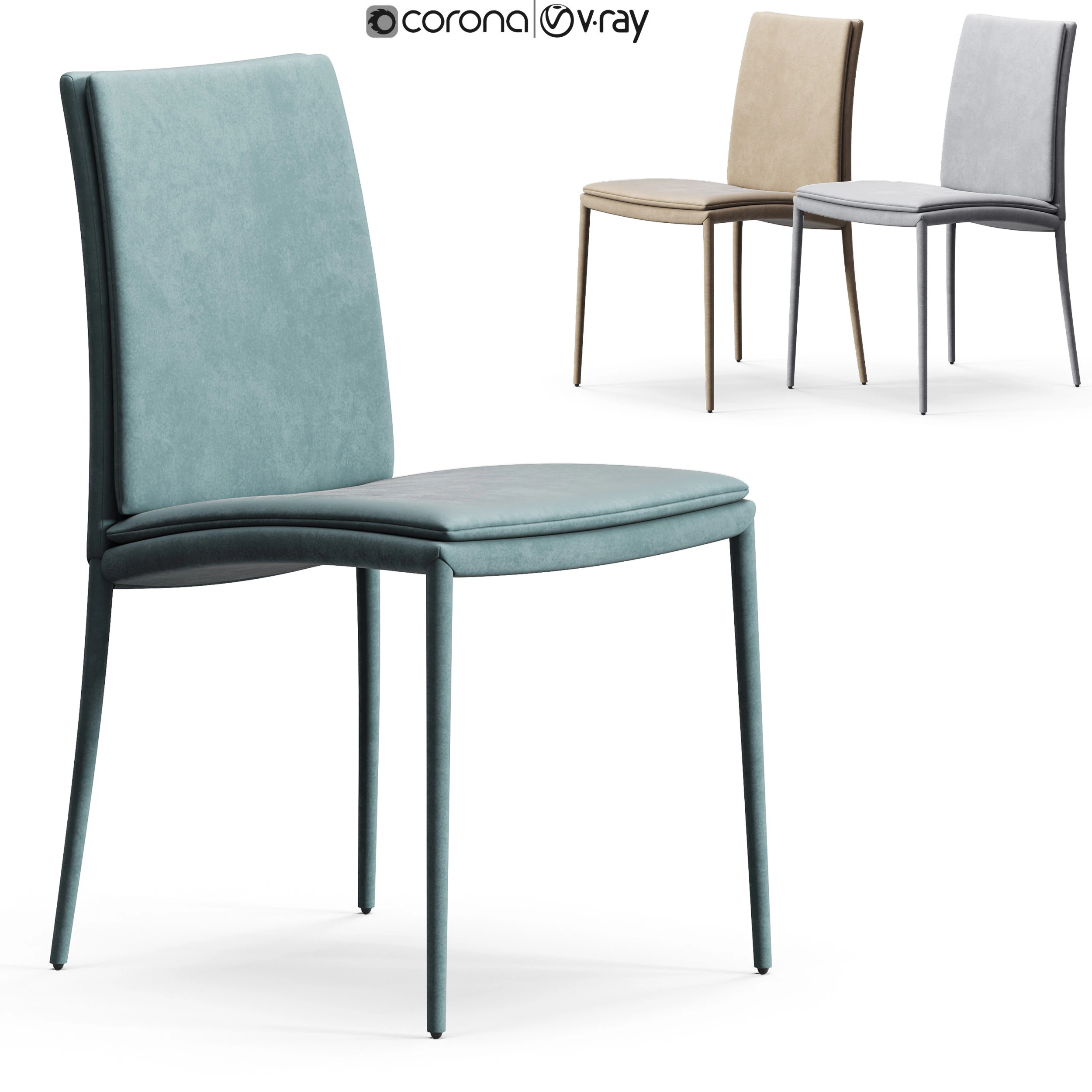 Diotti Europa Upholstered Chair 3D Model .c4d .max .obj .3ds .fbx .stl .blend 
