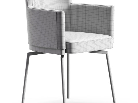 Diotti Evora Smooth Backrest Dining Armchair 3D Модель