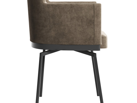 Diotti Evora Smooth Backrest Dining Armchair 3D Модель