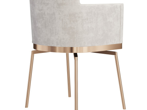 Diotti Evora Smooth Backrest Dining Armchair 3D Модель