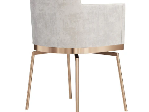 Diotti Evora Smooth Backrest Dining Armchair 3D Model