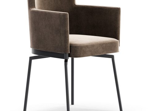 Diotti Evora Smooth Backrest Dining Armchair 3D Модель