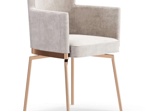 Diotti Evora Smooth Backrest Dining Armchair 3D Model