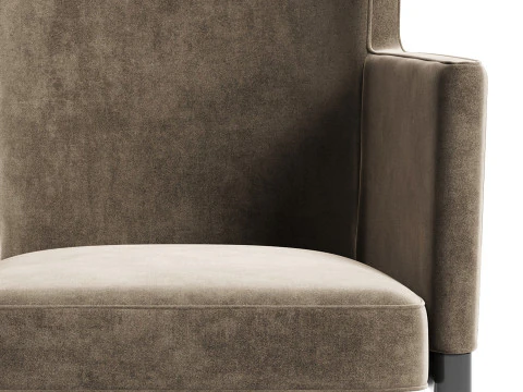 Diotti Evora Smooth Backrest Dining Armchair 3D Model