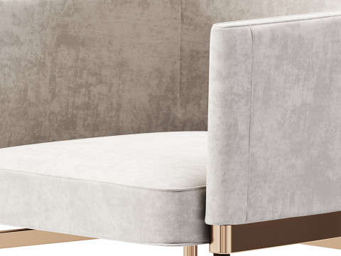 Diotti Evora Smooth Backrest Dining Armchair 3D Модель