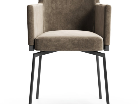 Diotti Evora Smooth Backrest Dining Armchair 3D Модель
