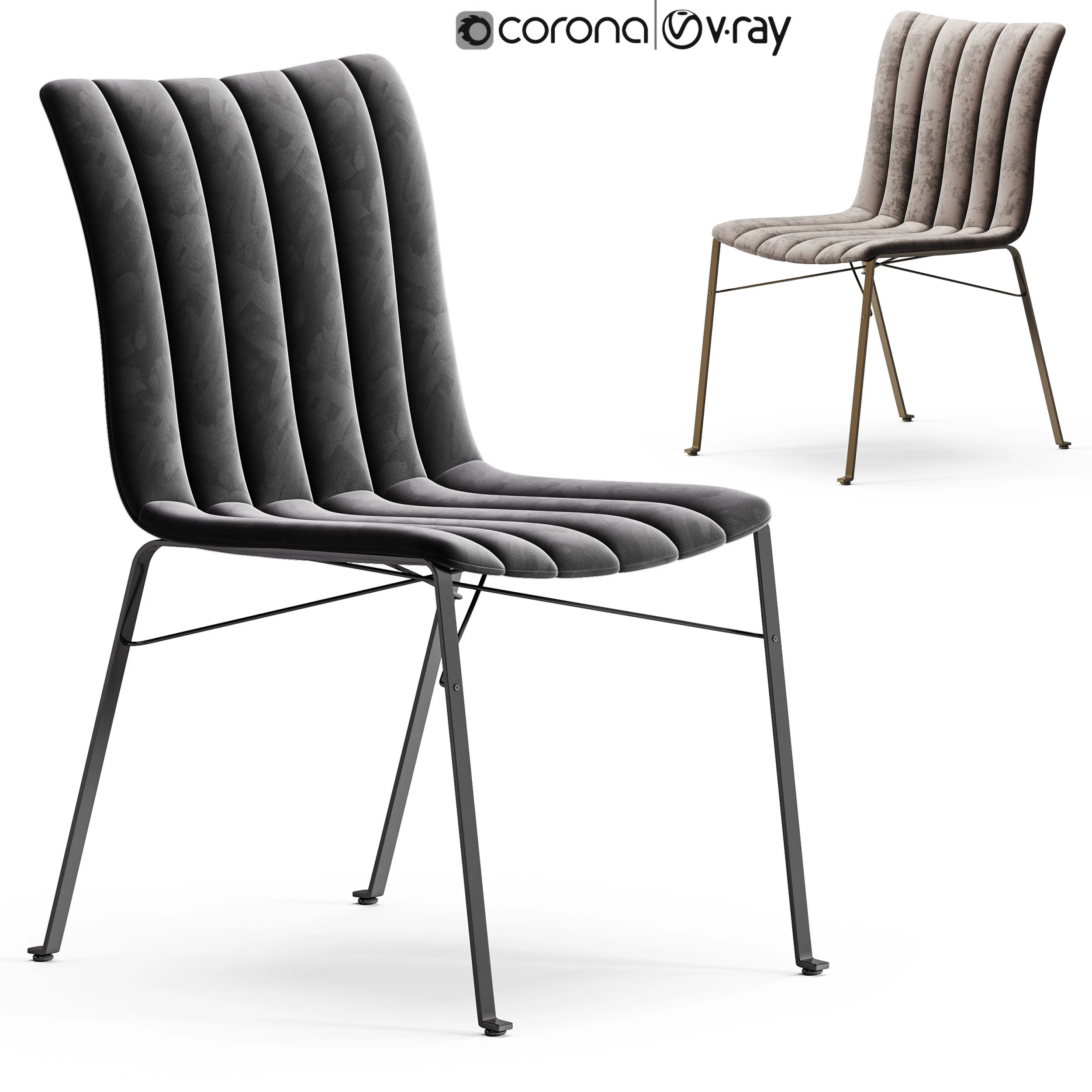 Diotti Ginevra Upholstered Chair 3D Model .c4d .max .obj .3ds .fbx .stl .blend