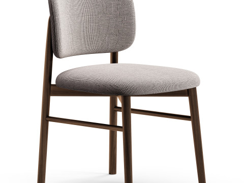 Diotti Janine Wooden Legs Upholstered Chairs 3D Модель