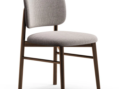 Diotti Janine Wooden Legs Upholstered Chairs 3D Model