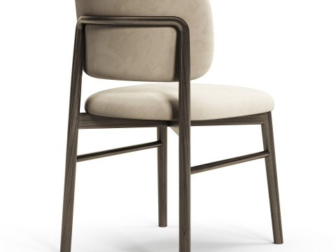 Diotti Janine Wooden Legs Upholstered Chairs 3D Модель