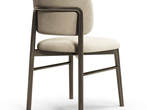 Diotti Janine Wooden Legs Upholstered Chairs 3D Model