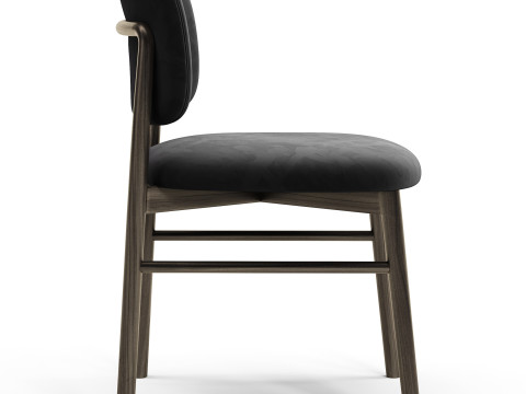 Diotti Janine Wooden Legs Upholstered Chairs 3D Модель