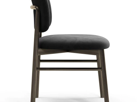Diotti Janine Wooden Legs Upholstered Chairs 3D Model