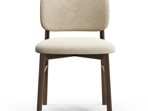 Diotti Janine Wooden Legs Upholstered Chairs 3D Модель