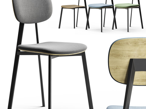 Diotti Lollipop Young Fabric And Wood Chair 3Dモデル