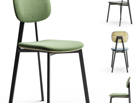 Diotti Lollipop Young Fabric And Wood Chair 3Dモデル