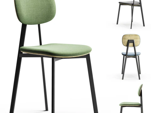 Diotti Lollipop Young Fabric And Wood Chair 3D Model