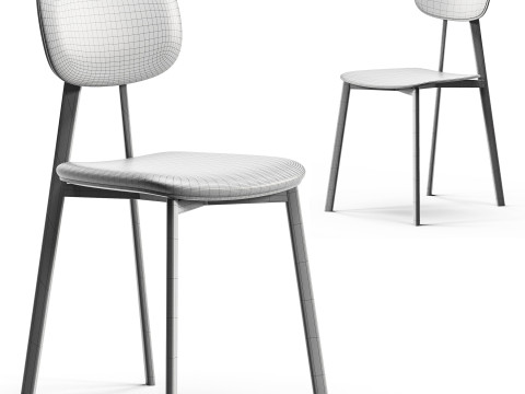 Diotti Lollipop Young Fabric And Wood Chair 3Dモデル