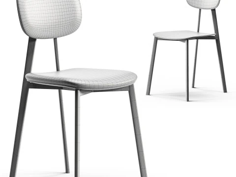 Diotti Lollipop Young Fabric And Wood Chair 3D Model