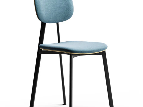 Diotti Lollipop Young Fabric And Wood Chair 3D Model
