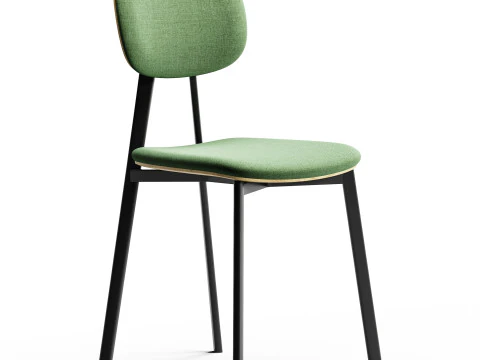 Diotti Lollipop Young Fabric And Wood Chair 3D Model