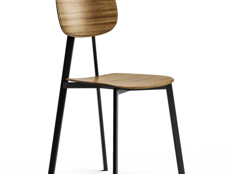 Diotti Lollipop Young Fabric And Wood Chair 3D Model