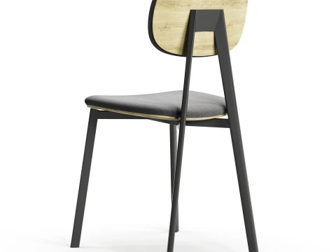 Diotti Lollipop Young Fabric And Wood Chair 3D Model