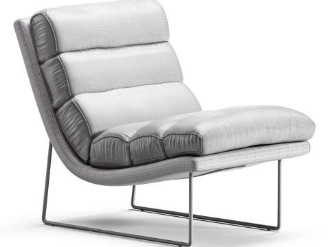 Diotti Priscilla Armless Armchair 3D Model