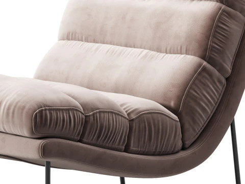 Diotti Priscilla Armless Armchair 3D Model
