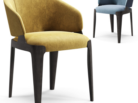 Diotti Velis Wooden Legs Upholstered Chairs Chair 3Dモデル