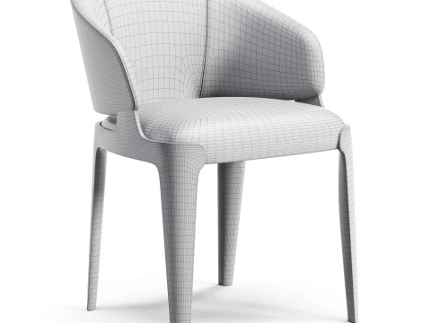Diotti Velis Wooden Legs Upholstered Chairs Chair 3D Model