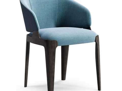 Diotti Velis Wooden Legs Upholstered Chairs Chair 3D Model