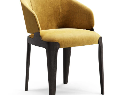 Diotti Velis Wooden Legs Upholstered Chairs Chair 3D Model