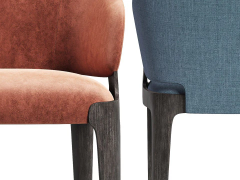 Diotti Velis Wooden Legs Upholstered Chairs Chair 3D Model