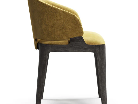 Diotti Velis Wooden Legs Upholstered Chairs Chair 3D Model