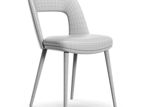 Cadeiras estofadas com pernas de madeira Diotti Vence Modelo 3D