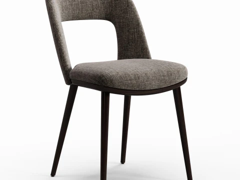 Cadeiras estofadas com pernas de madeira Diotti Vence Modelo 3D